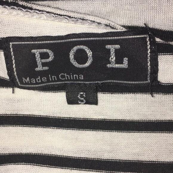 POL Briana High Low Top with Lace Hem Size Small  Scoop neckline Striped print S - Picture 4 of 5